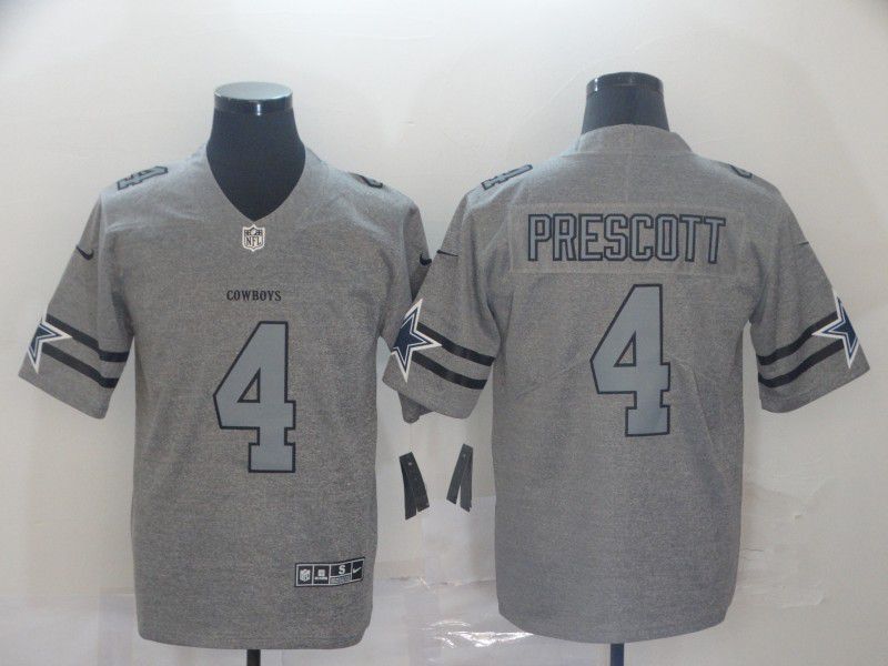 Men Dallas cowboys 4 Prescott Grey Retro Nike NFL Jerseys